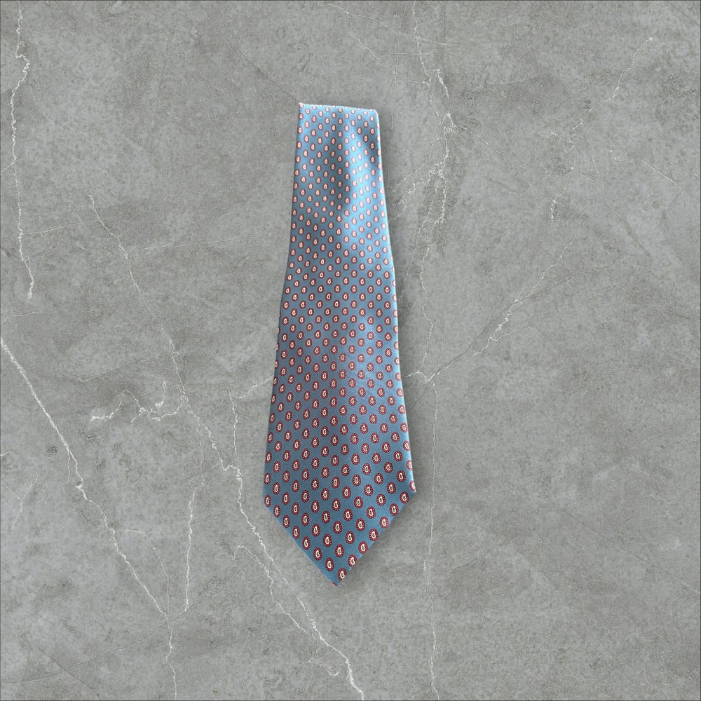 Angelo Bosani 100% Silk Necktie Menswear Italian Designer Business Blue‎ Red